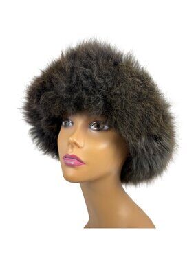 Vintage Brown Faux? Fur Hat w/ Soft Inner Lining For Winter Wear